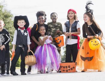 kids in halloween costumes 