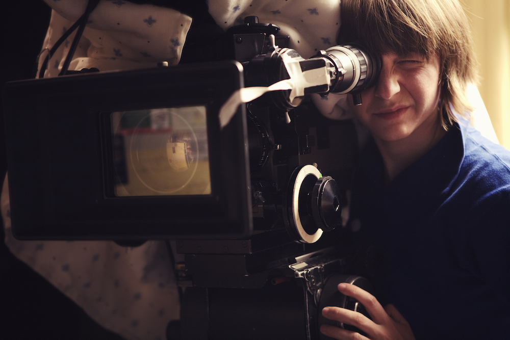 female filmmaker behind the camera