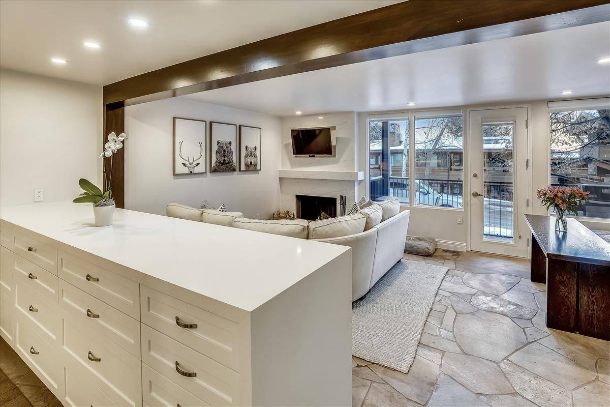 Living room of a vacation rental in Aspen