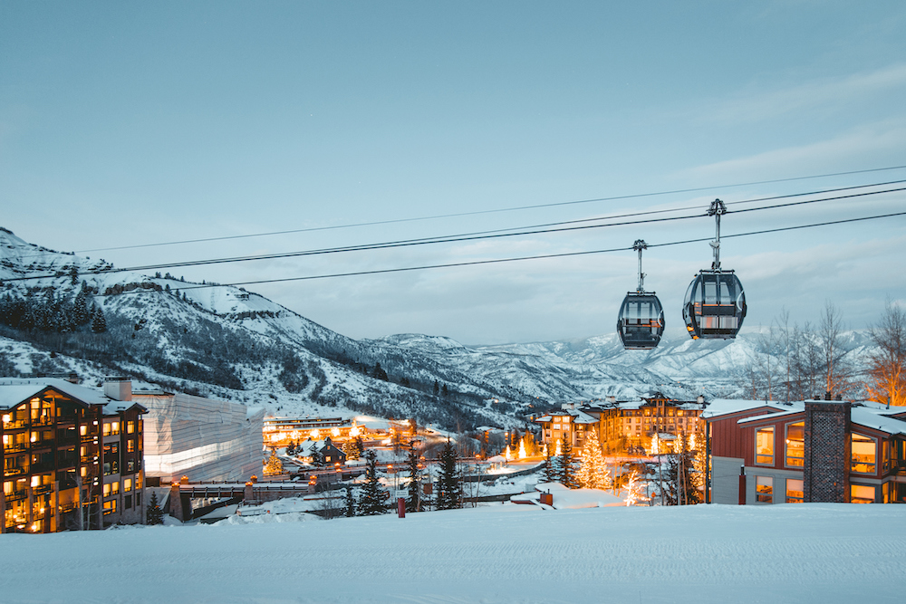 snowmass lodge at night in aspen